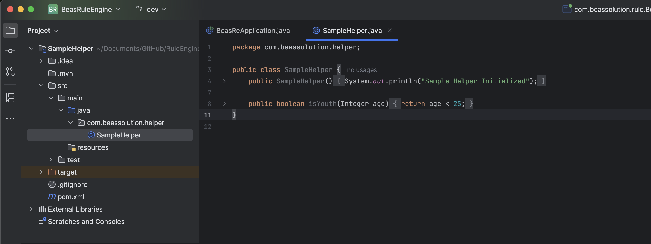 Sample Helper